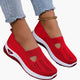 Women's textured knit slip-on sneakers with cut-out detail and white soles