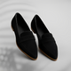 Women's pointed toe loafers with vamp strap and low heel