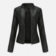 Women's cropped zip-up jacket with stand collar and zipped pockets