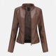 Women's cropped zip-up jacket with stand collar and zipped pockets