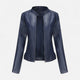 Women's cropped zip-up jacket with stand collar and zipped pockets