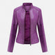 Women's cropped zip-up jacket with stand collar and zipped pockets