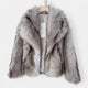 Women's Oversized Faux Fur Coat with Shawl Collar