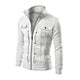 Men's zip-up jacket with stand collar and buttoned chest pockets