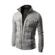 Men's zip-up jacket with stand collar and buttoned chest pockets