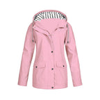 Women's long-sleeved hooded rain jacket