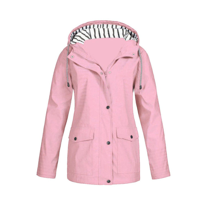 Women's long-sleeved hooded rain jacket