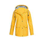 Women's long-sleeved hooded rain jacket