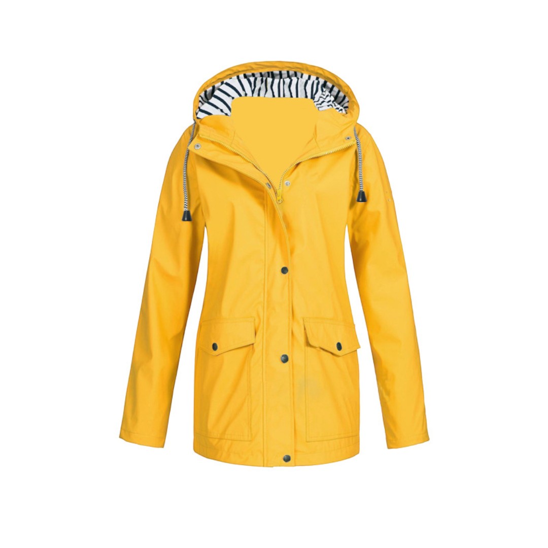 Women's long-sleeved hooded rain jacket
