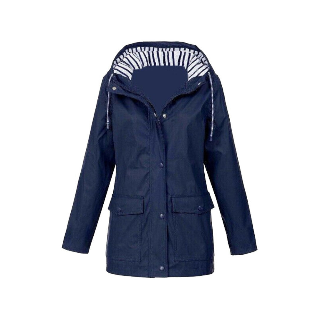 Women's long-sleeved hooded rain jacket