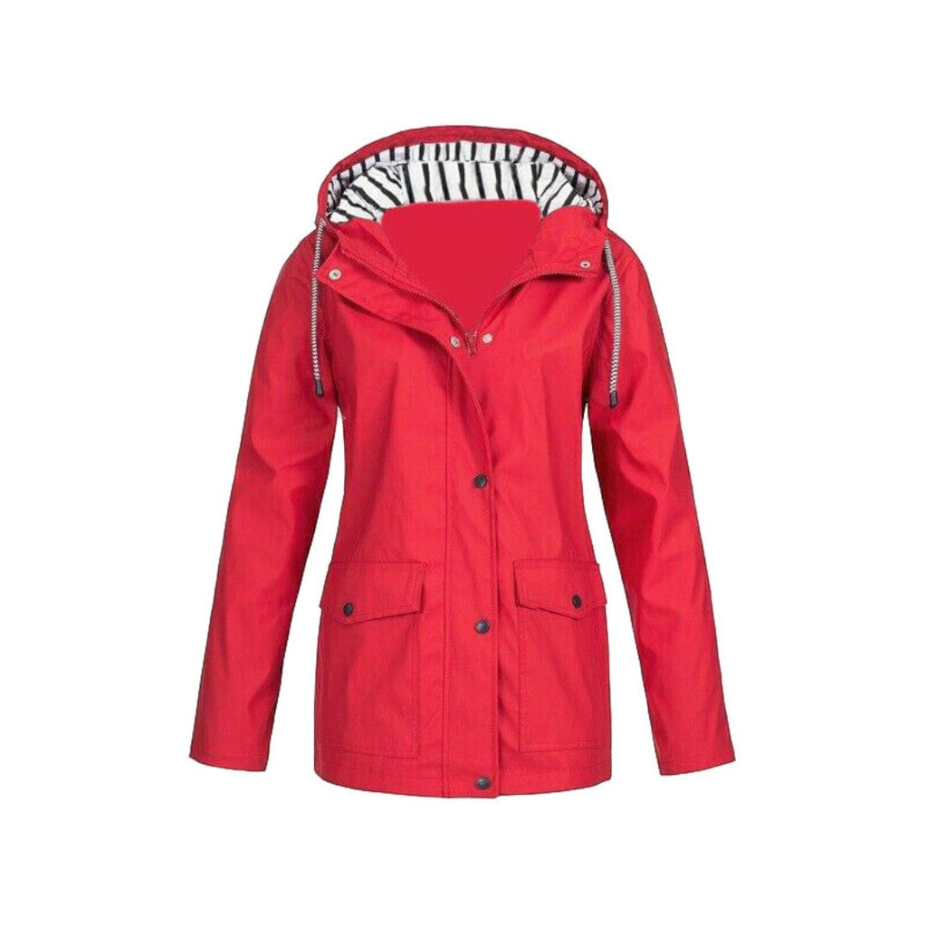 Women's long-sleeved hooded rain jacket
