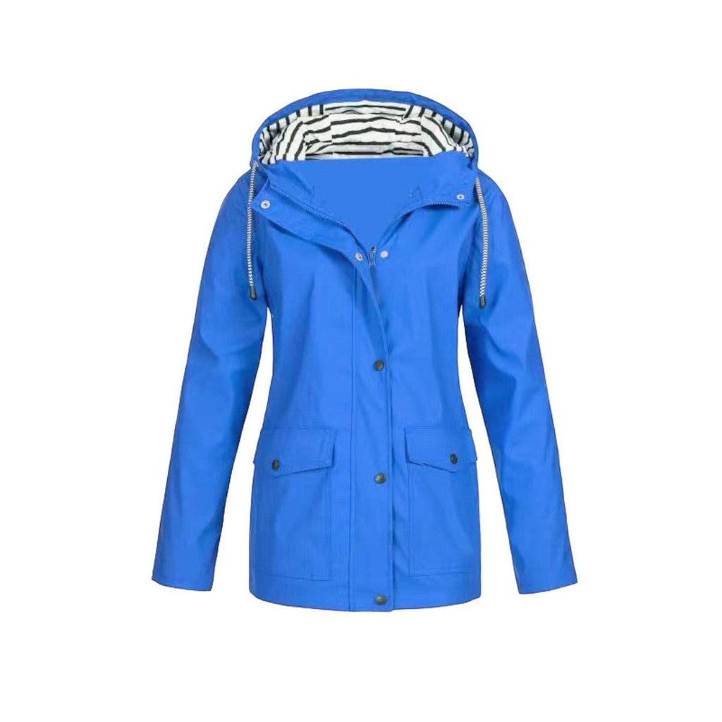 Women's long-sleeved hooded rain jacket