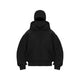 Men's hooded zip hoodie with kangaroo pocket and ribbed trims