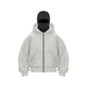 Men's hooded zip hoodie with kangaroo pocket and ribbed trims