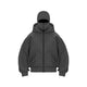 Men's hooded zip hoodie with kangaroo pocket and ribbed trims