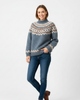 Women's Nordic pattern turtleneck sweater with long sleeves