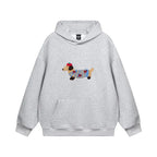 Women's hoodie with dog graphic and kangaroo pocket