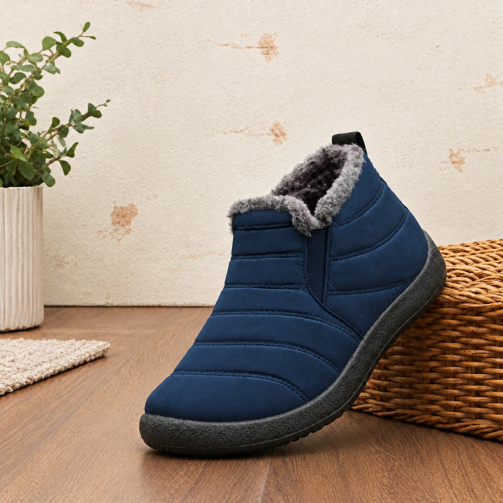 Men's Warm Lined Slip-On Quilted Ankle Boots