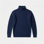Men's slim fit ribbed turtleneck sweater with long sleeves