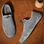 Men's casual loafers with round toe and drawstring detail
