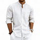 Men's Striped Stand Collar Shirt