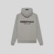 Gray pullover hoodie with hood, kangaroo pocket and logo graphics