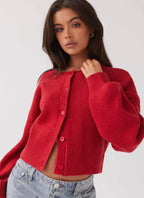 Women's button front cardigan with long sleeves