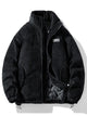 Ribbed padded jacket with stand collar, long sleeves and front zip
