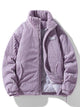 Ribbed padded jacket with stand collar, long sleeves and front zip