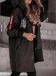 Women's oversized hooded windbreaker jacket with front pockets