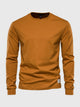 Men's long sleeve crew neck sweatshirt with ribbed cuffs and hem