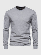 Men's long sleeve crew neck sweatshirt with ribbed cuffs and hem