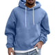 Men's plain pullover hoodie with drawstring hood, long sleeves and front kangaroo pocket