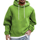 Men's plain pullover hoodie with drawstring hood, long sleeves and front kangaroo pocket