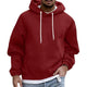 Men's plain pullover hoodie with drawstring hood, long sleeves and front kangaroo pocket