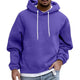 Men's plain pullover hoodie with drawstring hood, long sleeves and front kangaroo pocket