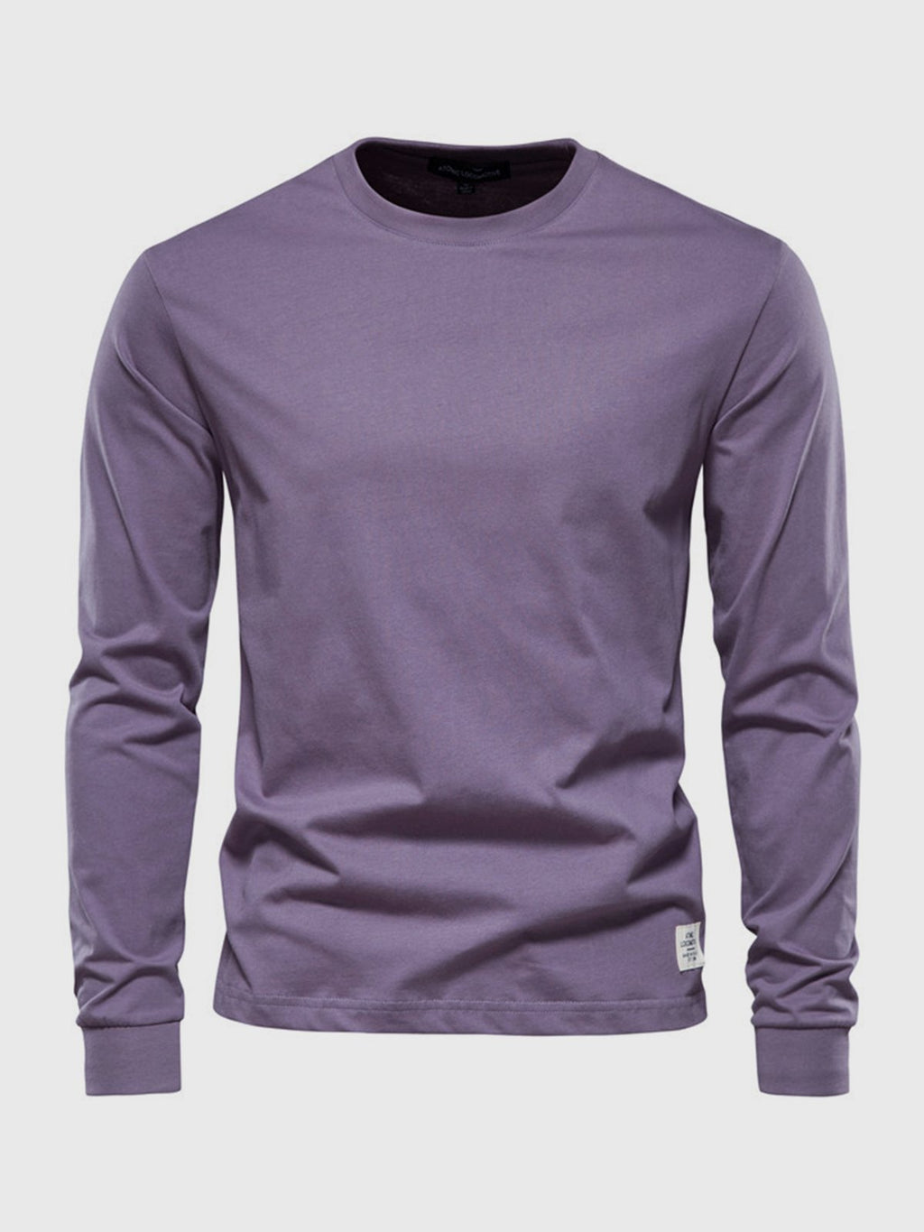 Men's long sleeve crew neck sweatshirt with ribbed cuffs and hem