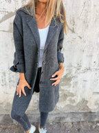 Women's single-breasted lapel coat