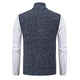 Men's knitted zip-front vest with high collar and pockets