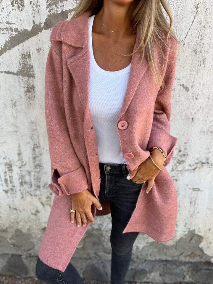 Women's single-breasted lapel coat