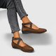 Women's Mary Jane wedge shoes with cross straps and rounded toe