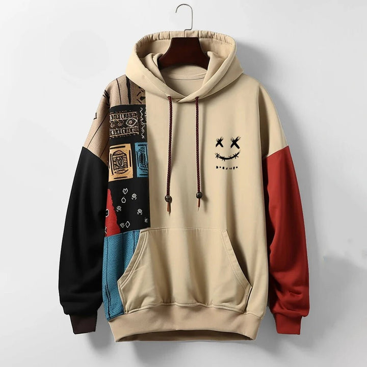 Men's Colour Block Patchwork Hoodie