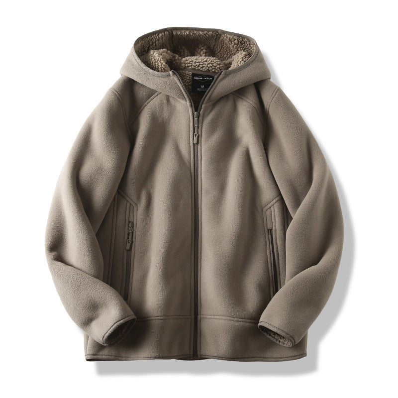 Men's fleece zip hoodie with zipped pockets