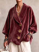 Women's Velvet Shawl-Collar Cardigan Jacket
