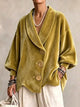 Women's Velvet Shawl-Collar Cardigan Jacket