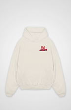 Oversized hoodie with red F40 car graphic on the back