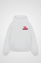 Oversized hoodie with red F40 car graphic on the back