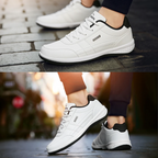 Men's colourblock trainers with contrast stripe and layered sole