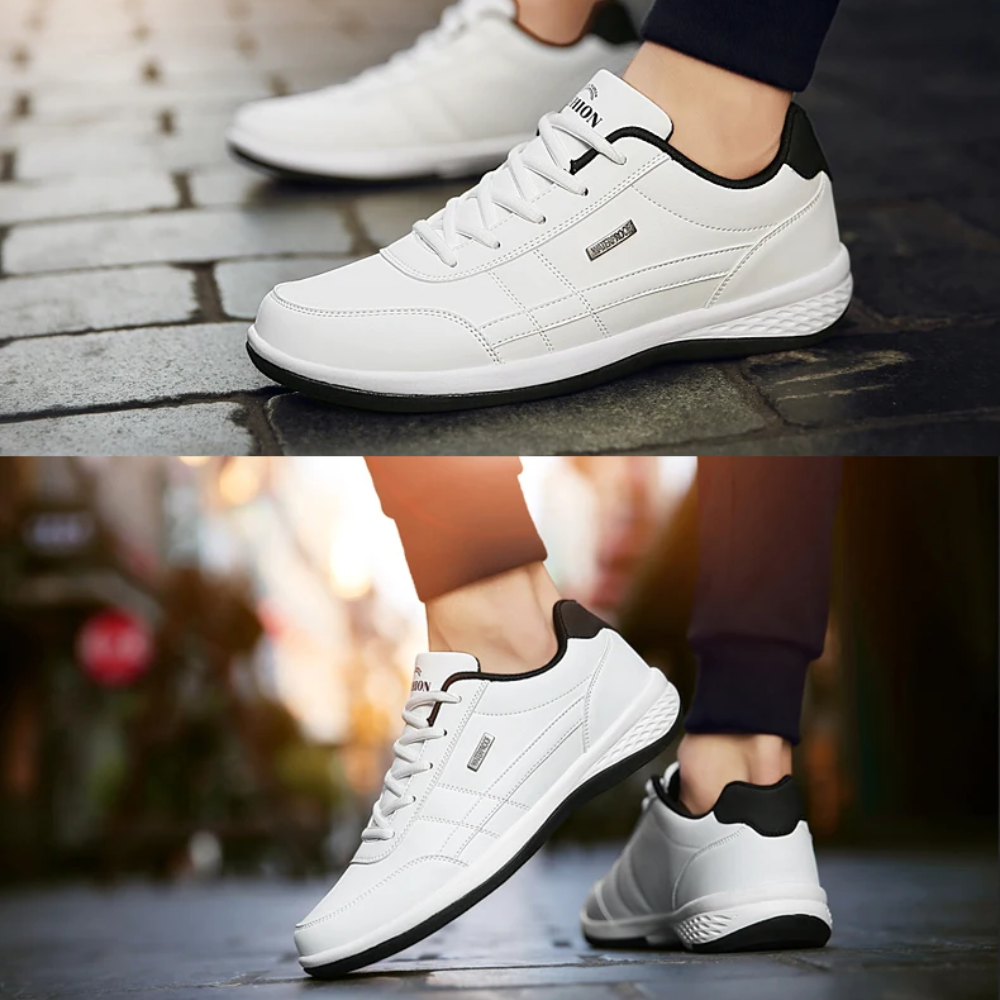 Men's colourblock trainers with contrast stripe and layered sole