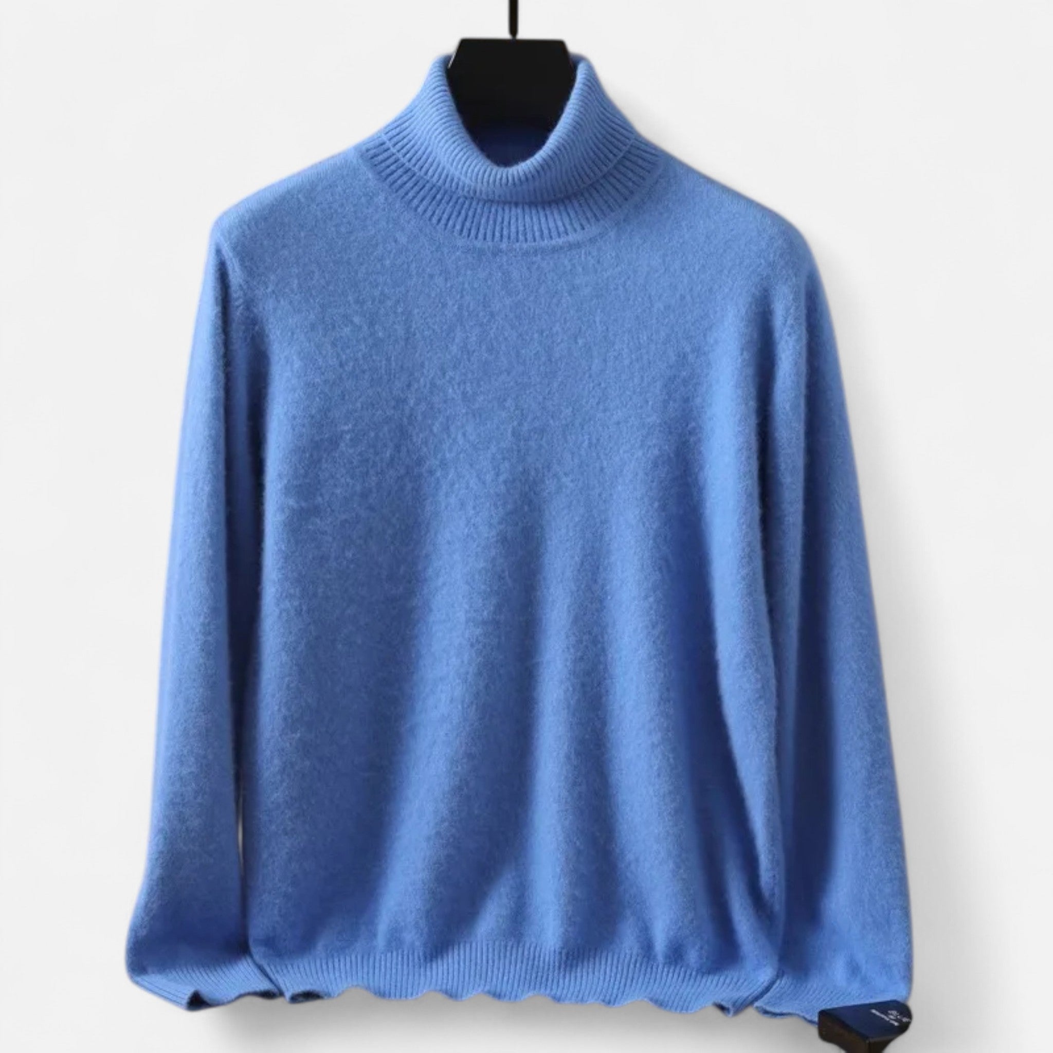 Men's plain turtleneck sweater with long sleeves